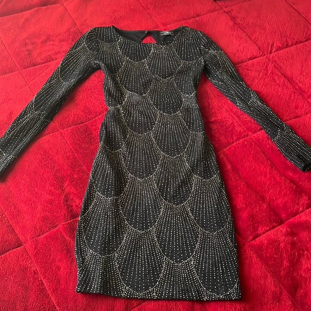 Cute black mini dress. Glitter.